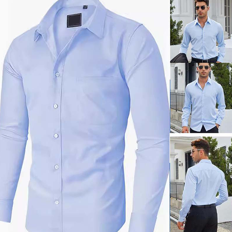 Camisa de manga larga de color liso