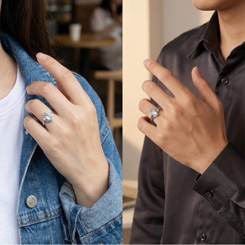 Anillo geométrico ovalado con detalles de circonia - Comprar 1 y llévate 1 gratis