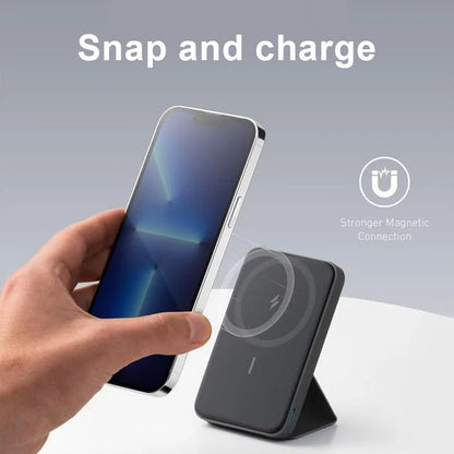 ✨ Mini Batería Portátil Magnética Inalámbrica Plegable con Soporte! 🧲📱