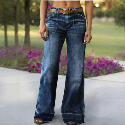 Vaqueros retro de mujer con bolsillos