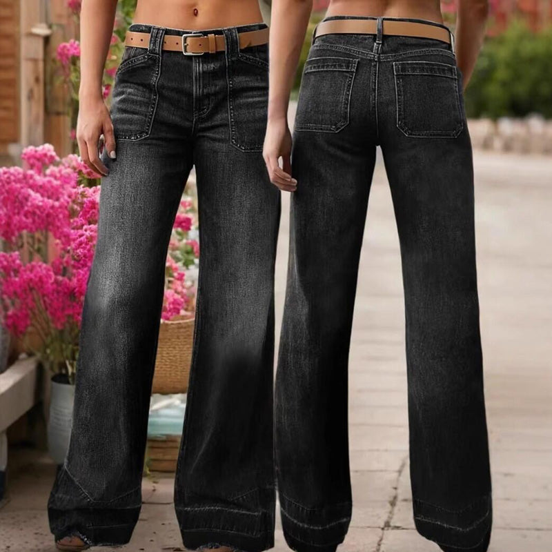 Vaqueros retro de mujer con bolsillos