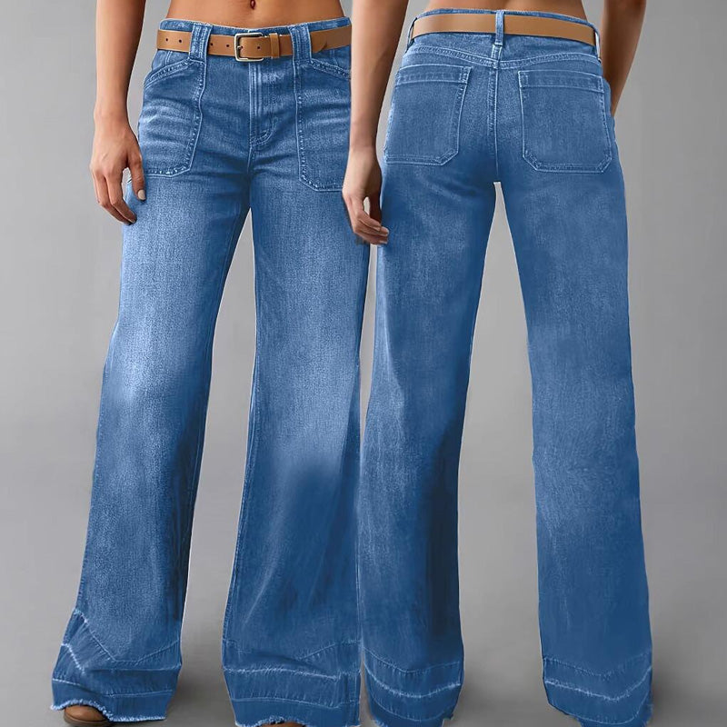 Vaqueros retro de mujer con bolsillos