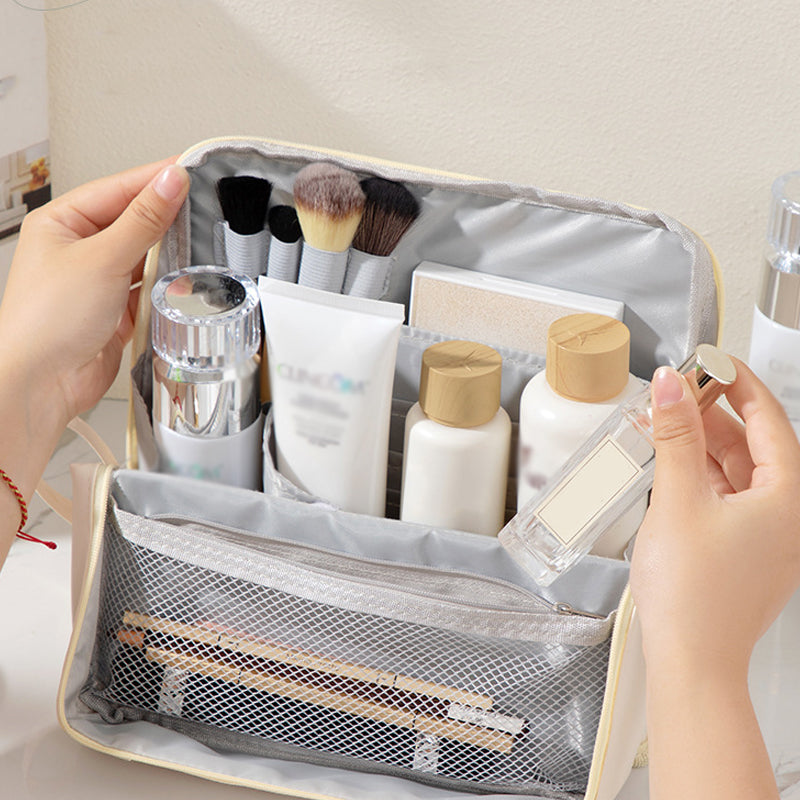 Bolsa de cosméticos portátil y con compartimentos elegante
