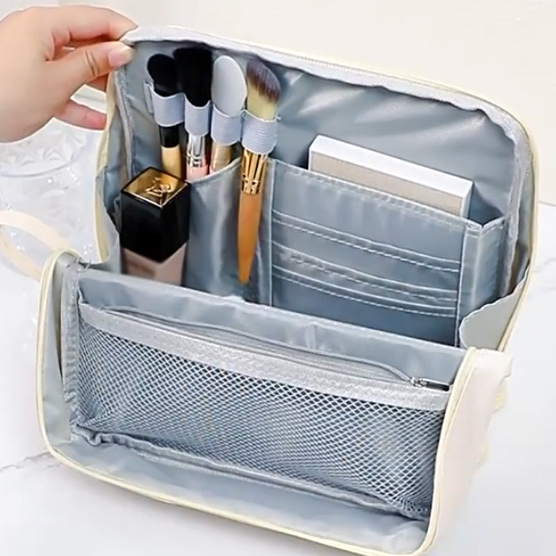 Bolsa de cosméticos portátil y con compartimentos elegante