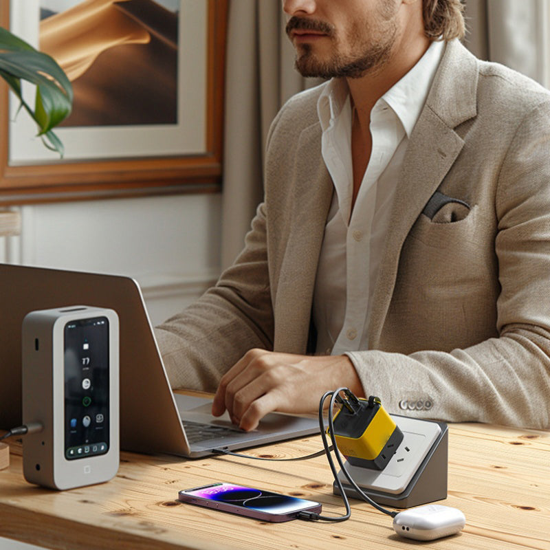 ⚡🔥 ¡50% DE DESCUENTO! Cargador de Pared 65W con Cable USB-C Retráctil de 80 cm – Carga Rápida para Móvil, Tablet y Laptop, Compacto y Seguro 📱🔌