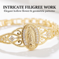 🌼 ¡OFERTA POR TIEMPO LIMITADO 54% DE DESCUENTO! ✨ Pulsera Elegante de Flor Hueca con la Virgen María – Diseño de Filigrana, Cobre Chapado en Oro 🕊️