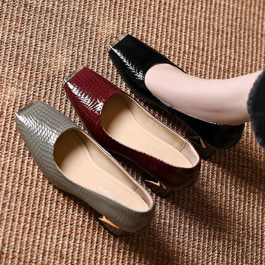 Zapatos de tacón bloque para mujer con estampado de serpiente