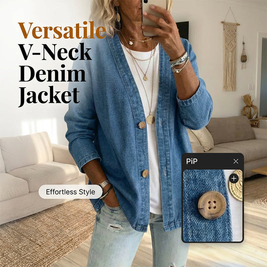 🧥¡Nueva llegada 50% de descuento! 🍊Chaqueta vaquera clásica de botón para mujer