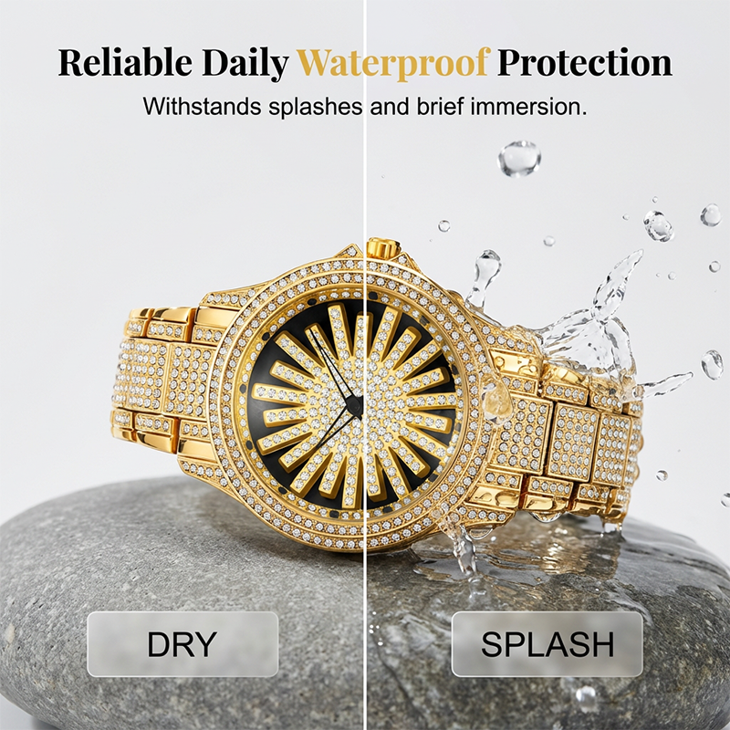 ⌚ ¡50% DE DESCUENTO AHORA! 💎 Reloj Iced-Out para Hombre con Dial Giratorio – Cristales Brillantes, Cuarzo Preciso y Vidrio Mineral Resistente ✨