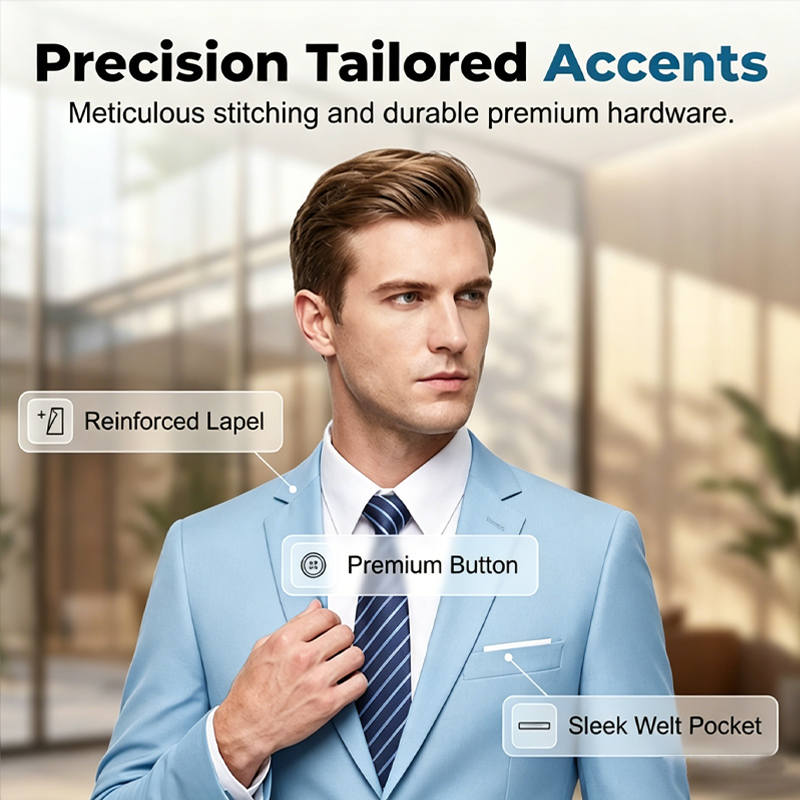 Set de traje de negocios moderno de dos piezas para hombre