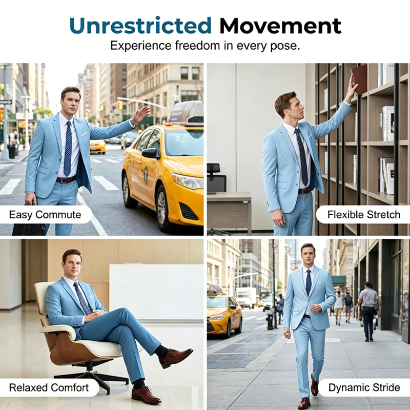 Set de traje de negocios moderno de dos piezas para hombre