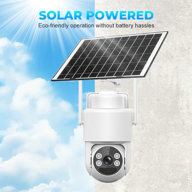 Juego de cámaras de seguridad inalámbricas con energía solar y alarma