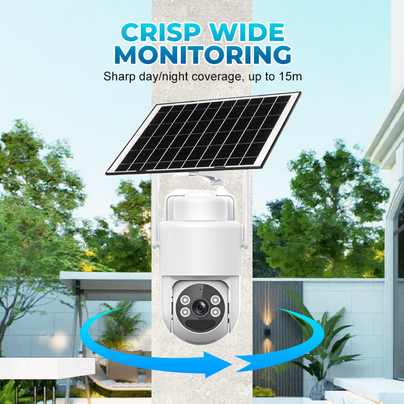Juego de cámaras de seguridad inalámbricas con energía solar y alarma