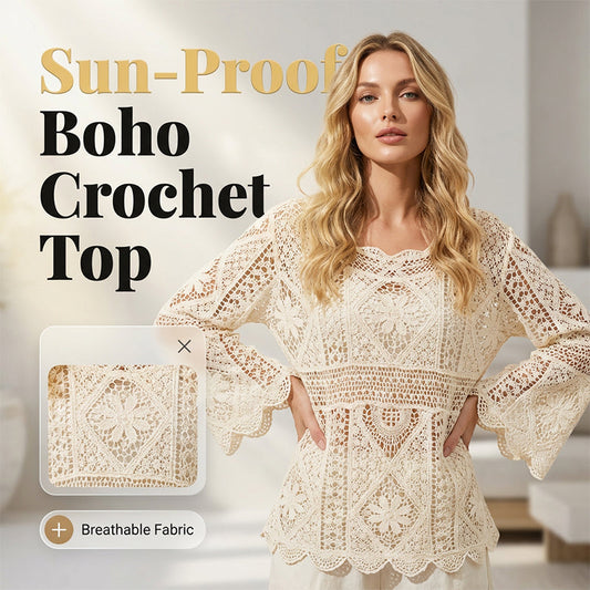 👒 ¡TIEMPO LIMITADO 50% DE DESCUENTO! 🌊 Blusa Cubre-Bikíni de Encaje Estilo Vintage para Mujer – Mangas Acampanadas, Ropa de Playa Bohemia 🌸