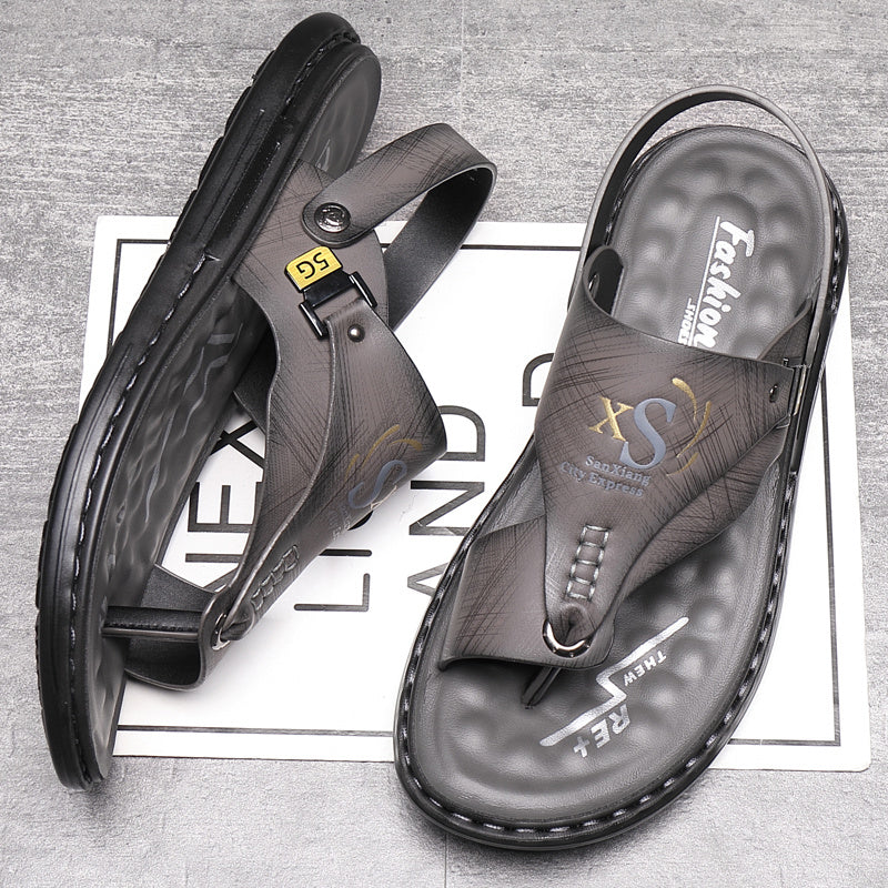 👣 ¡OFERTA POR TIEMPO LIMITADO 57% DE DESCUENTO! 🩴 Sandalias de Cuero para Hombre en Tallas Grandes – Soporte de Arco, Antideslizantes, Transpirables y Cómodas para Exteriores ✨