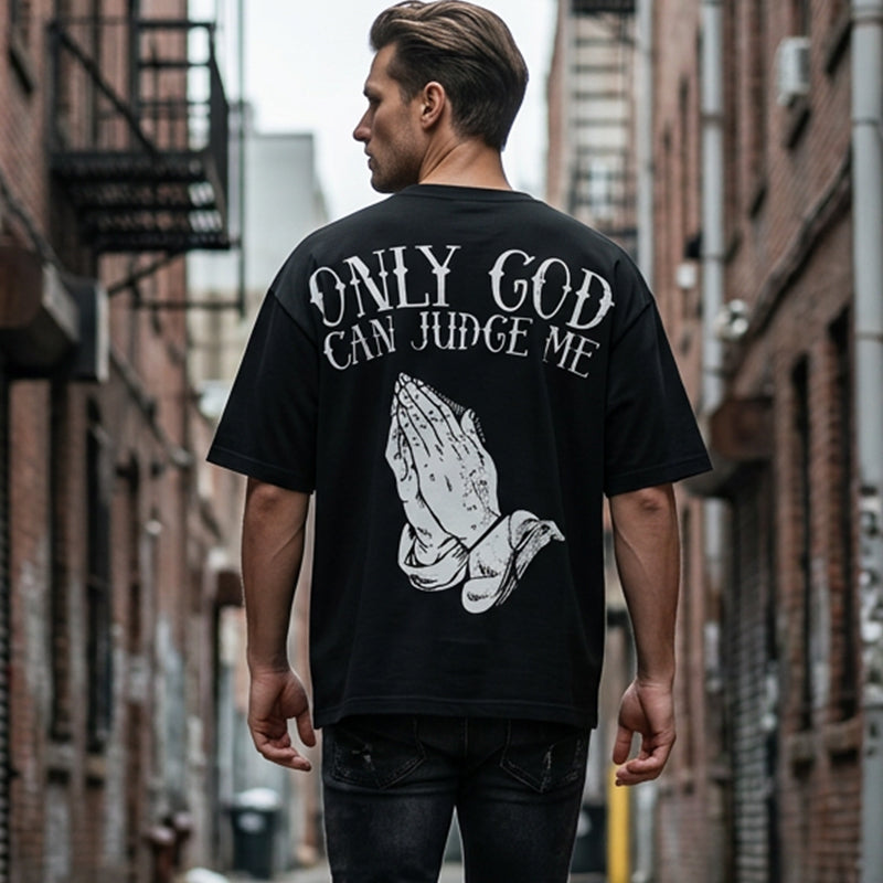 🙏 ¡OFERTA POR TIEMPO LIMITADO 50% DE DESCUENTO! 👕 Camiseta de Hombre 'Manos en Oración' – 100% Algodón, Estampado Simbólico ✨