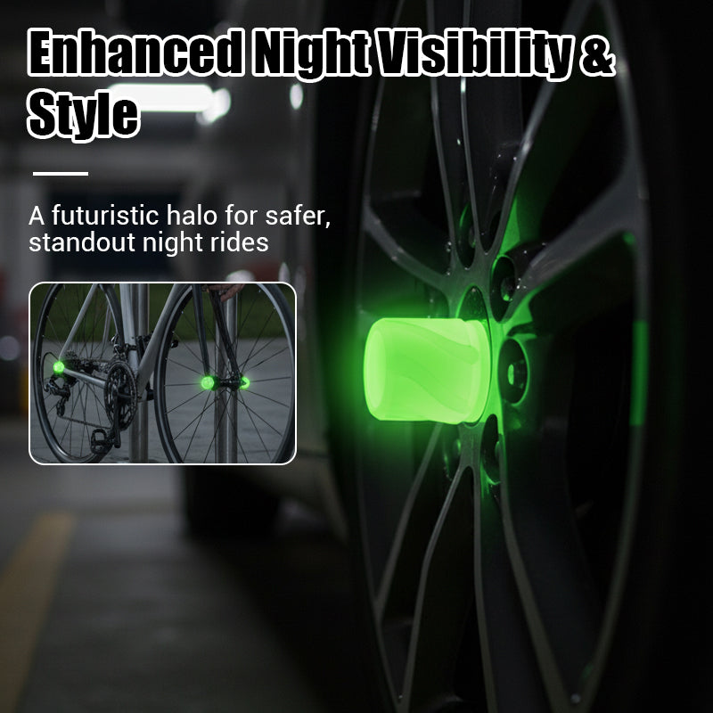 🌟 2026 Sale — Over 57,500 Sold! 🚗 4PCS Glow-in-The-Dark Car Tire Valve Cap