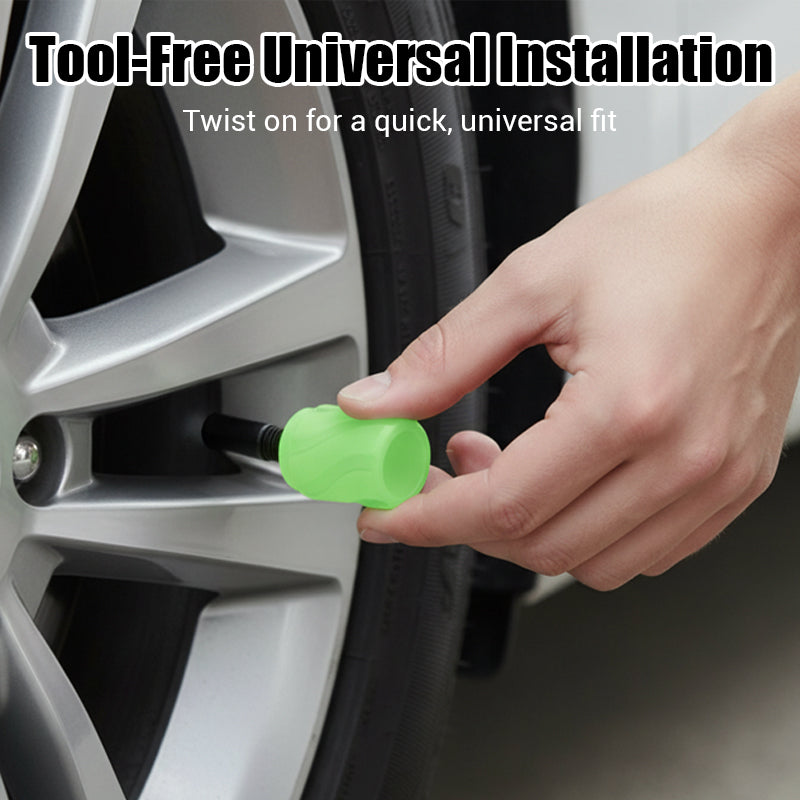 🌟 2026 Sale — Over 57,500 Sold! 🚗 4PCS Glow-in-The-Dark Car Tire Valve Cap