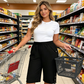 👖Pantalones capri de cintura elástica, casuales y cómodos para mujer, recién llegados❣️