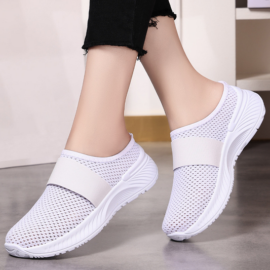 Zapatos sin cordones antideslizantes y transpirables para mujer