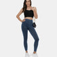 Leggings casuales de mezclilla de punto elástico con bolsillo lateral trasero de talle alto