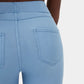 Leggings casuales de mezclilla de punto elástico con bolsillo lateral trasero de talle alto