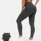 Leggings casuales de mezclilla de punto elástico con bolsillo lateral trasero de talle alto