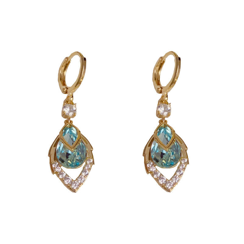 ✨Pendientes Colgantes de Aro con Gota Azul Cielo