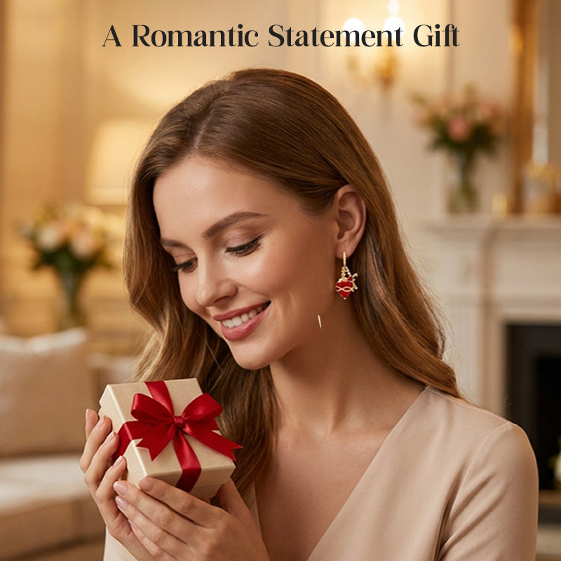 💍 ¡TIEMPO LIMITADO 50% DESCUENTO! ✨ Pendientes de Corazón Rojo y Cruz – Inspiración Vintage, Delicados, Simbólicos ✝️