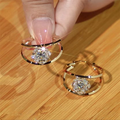 💎 ¡50% DE DESCUENTO POR TIEMPO LIMITADO! ✨ Pendientes de Aro Doble con Bola de Circonia – Brillantes, Ligeros, Cierre Seguro ✨