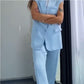 Conjunto de 2 Piezas para Mujer con Estilo: Blazer Sin Mangas y Pantalones de Cintura Alta