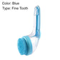Cepillo de baño para mascotas con mango largo y dispensador de champú