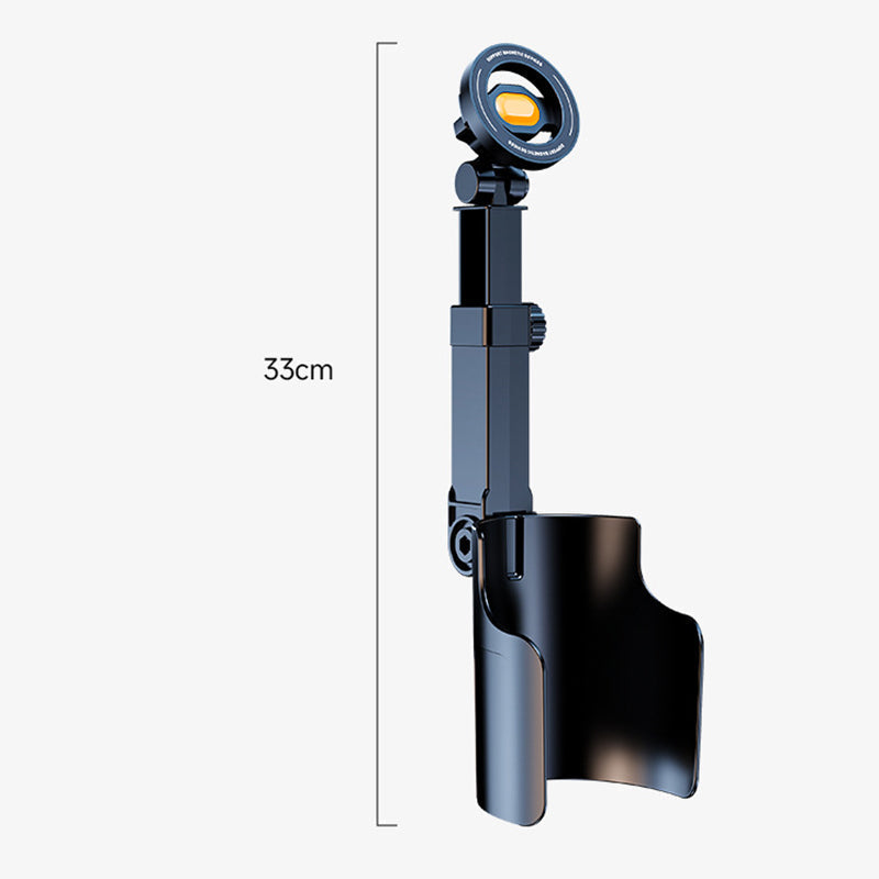 Soporte para móvil tipo portavasos para coche: ajustable en 360°, potente imán N52, manejo con una sola mano, compatible con todos los móviles