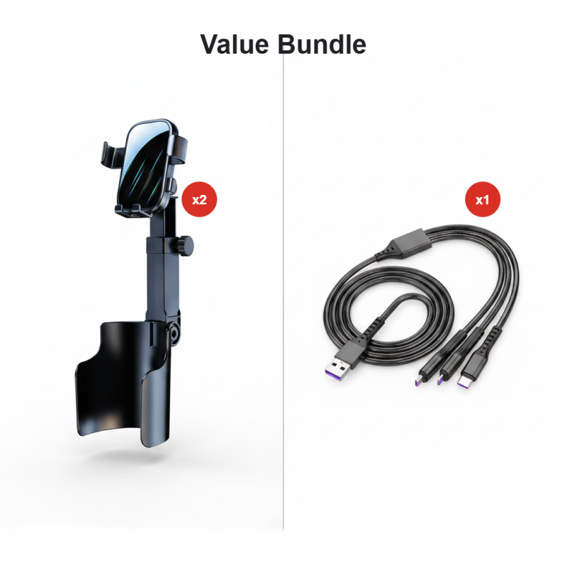Soporte para móvil tipo portavasos para coche: ajustable en 360°, potente imán N52, manejo con una sola mano, compatible con todos los móviles