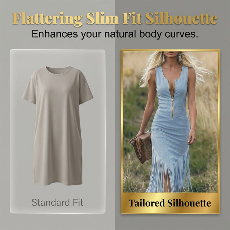 👗SOLO POR TIEMPO LIMITADO: ¡50 % DE DESCUENTO! Vestido retro de estilo vaquero, sin mangas, corte entallado, largo midi,que realza la figura, ideal para conciertos de música country y vacaciones