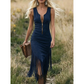 🤠 ¡OFERTA POR TIEMPO LIMITADO 50% DTO! ✨ Vestido Slim Sin Mangas con Flecos Estilo Western Retro – Dobladillo con Flecos, Cremallera Frontal, Estilo Vaquera 🌵