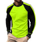 👕 ¡OFERTA POR TIEMPO LIMITADO 50% DTO! ✨ Camiseta de Manga Larga con Cuello Redondo y Bloques de Color – Alto Contraste, Transpirable, Corte Atlético 🔥