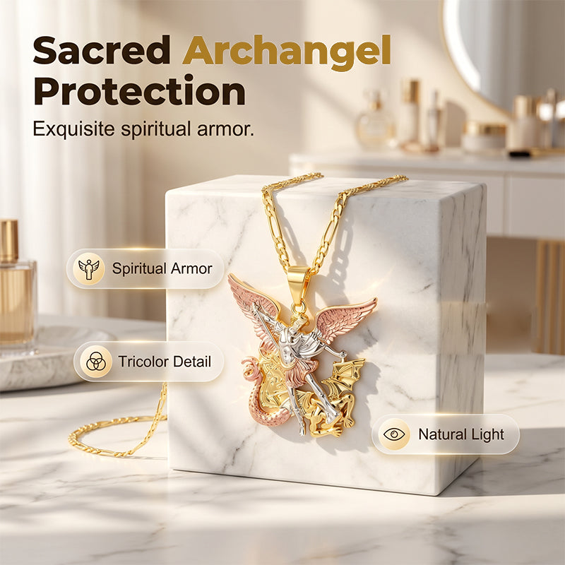 📢📢¡50% OFF!! ⏰Collar Colgante Ángel Guardián Tricolor🪷📿