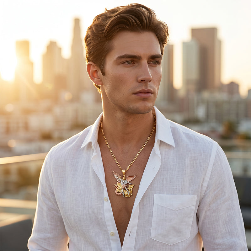 📢📢¡50% OFF!! ⏰Collar Colgante Ángel Guardián Tricolor🪷📿