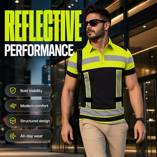 🦺🔥 ¡50% DE DESCUENTO! Camisa Corta de Manga Corta Reflectante de Alta Visibilidad para Hombres – Tela Transpirable, Seguridad en Obra y Ciclismo ⚠️👷