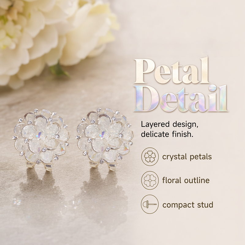 🌸✨ ¡50% DE DESCUENTO! Aretes de Aro Floral Brillante y Elegante – Flores con Circonitas, Ligeros y Seguros para Uso Diario 💎👂