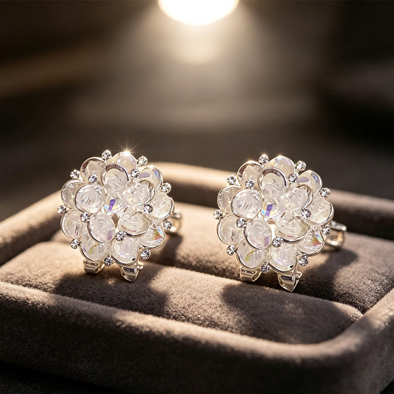 🌸✨ ¡50% DE DESCUENTO! Aretes de Aro Floral Brillante y Elegante – Flores con Circonitas, Ligeros y Seguros para Uso Diario 💎👂