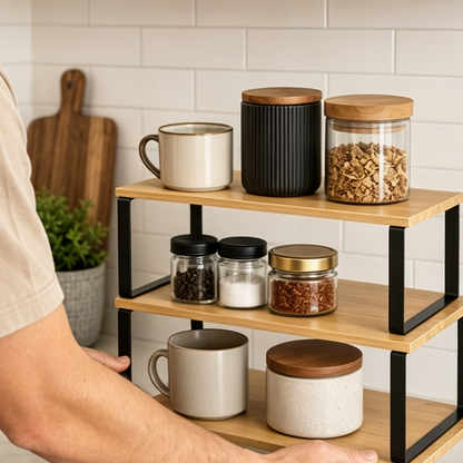 Multifunctional Stackable Storage Shelf Set
