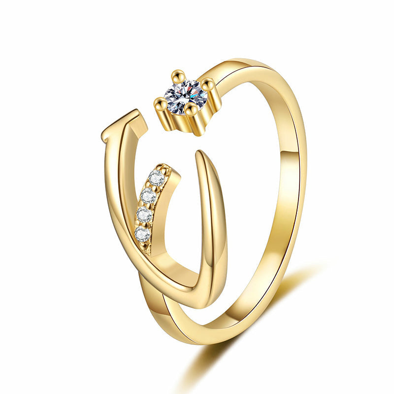 💍 ¡50% DE DESCUENTO AHORA! ✨ Anillo Inicial Ajustable con Destellos – Personalizable y elegante – Perfecto para regalar o usar a diario – ligero y luminoso 💖🌸🌿