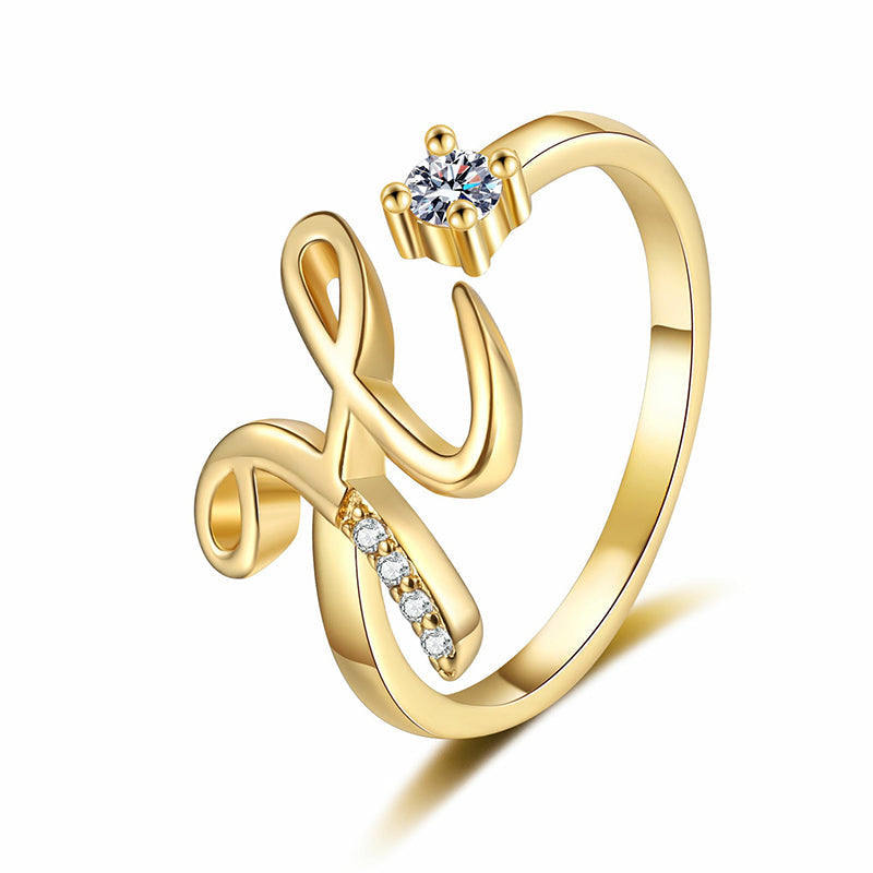💍 ¡50% DE DESCUENTO AHORA! ✨ Anillo Inicial Ajustable con Destellos – Personalizable y elegante – Perfecto para regalar o usar a diario – ligero y luminoso 💖🌸🌿