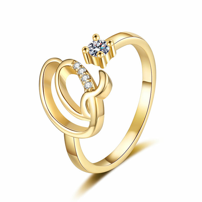 💍 ¡50% DE DESCUENTO AHORA! ✨ Anillo Inicial Ajustable con Destellos – Personalizable y elegante – Perfecto para regalar o usar a diario – ligero y luminoso 💖🌸🌿