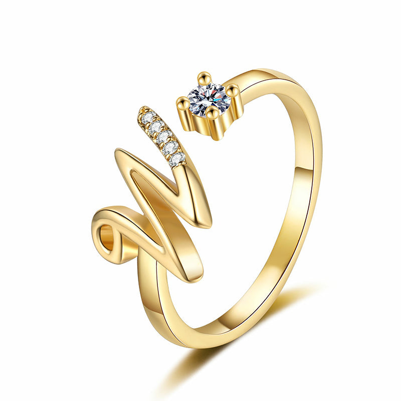 💍 ¡50% DE DESCUENTO AHORA! ✨ Anillo Inicial Ajustable con Destellos – Personalizable y elegante – Perfecto para regalar o usar a diario – ligero y luminoso 💖🌸🌿