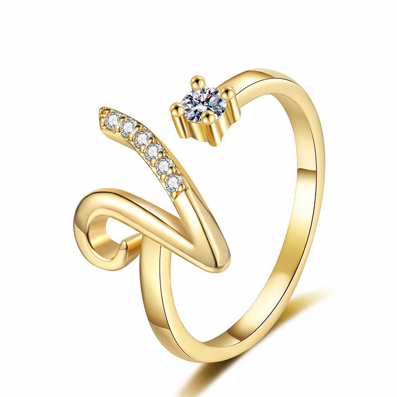 💍 ¡50% DE DESCUENTO AHORA! ✨ Anillo Inicial Ajustable con Destellos – Personalizable y elegante – Perfecto para regalar o usar a diario – ligero y luminoso 💖🌸🌿