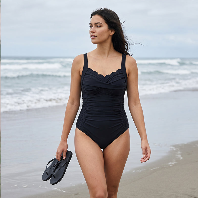 🏖️🔥 ¡50% DE DESCUENTO! Traje de Baño Clásico de Una Pieza Talla Grande para Mujer – Corte Ajustable, Sujetador con Copa y Tejido Resistente al Cloro 🌊👙
