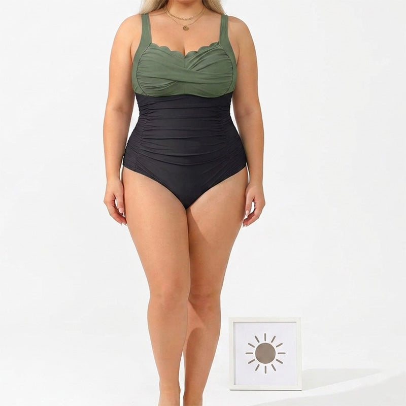 🏖️🔥 ¡50% DE DESCUENTO! Traje de Baño Clásico de Una Pieza Talla Grande para Mujer – Corte Ajustable, Sujetador con Copa y Tejido Resistente al Cloro 🌊👙